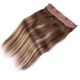 14 inch Invisible Wire Extensions Dark Brown & Blonde Balayage Human Hair Thick 110g