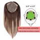 Dark Brown & Blonde Balayage Hair Topper for Full Coverage (Size: 6.5 inch x 6.5 inch) Remy Human Hair 