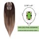 Dark Brown & Blonde Balayage Hair Topper For Thinning Hair Part (Size: 2.75 inch x 5 inch) Remy Human Hair 