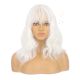 DM1707381-v4 White Short Synthetic Hair Wig with Bangs [FINAL SALE]