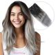 Ombre Grey Clip-ins Human Hair