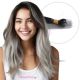 Ombre Grey Nano-Rings Human Hair