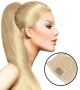 ponytail human hair extensions	Bleach blonde #613