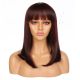 DM1810884-v2 - Short Black & Burgundy Synthetic Hair Wig With Bangs [FINAL SALE]