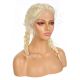 G1707524-v2 - Short Blonde Synthetic Hair Braided Wig  [FINAL SALE]