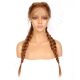 G1904831-v2 - Short Auburn Synthetic Hair Braided Wig  [FINAL SALE]