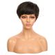 DM1707348-v4 - Short Dark Brown Synthetic Hair Wig With Bangs [FINAL SALE]