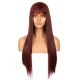 DM1707543-v4 - Long Dark Red Synthetic Hair Wig With Bangs [FINAL SALE]