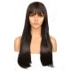 DM1810763-v4 - Long Dark Brown Synthetic Hair Wig With Bangs [FINAL SALE]