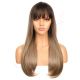 DM2031297-v4 - Long Ombre Brown Synthetic Hair Wig With Bangs [FINAL SALE]