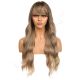 DM2031322-v4 - Long Dark Blonde Highlighted Synthetic Hair Wig With Bangs [FINAL SALE]