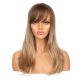 DM2031324-v4 - Long Dark Blonde Highlighted Synthetic Hair Wig With Bangs [FINAL SALE]