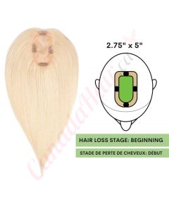 Blonde #60 Hair Topper For Thinning Hair Part (Size: 2.75 inch x 5 inch) Remy Hair