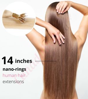 14 Inch Nano-Rings Human Hair