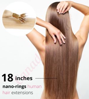 18 Inch Nano-Rings Human Hair