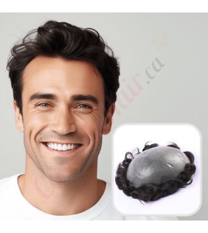 Black / Brown #1B Remy Hair Toupee Replacement System