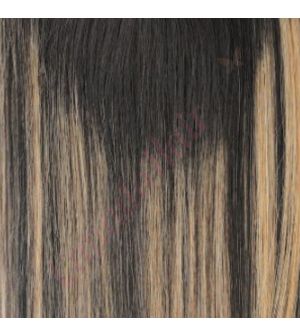 18 inch Wavy Clip-ins Remy Human Hair Black/Brown & Balayage Highlights #1bt-blyg 100g
