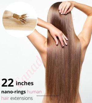 22 Inch Nano-Rings Human Hair