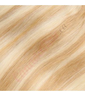 14 inch Wavy Clip-ins Remy Human Hair Strawberry Blonde & Bleach Blonde #27/613 85g