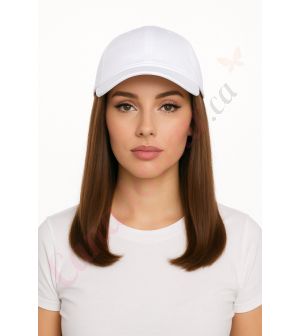10 inch Remy Hair Chocolate Brown #4 Wig, White Hat [FINAL SALE]