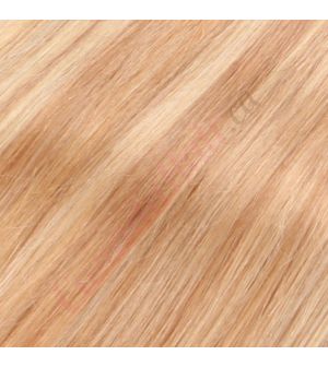 14 inch Wavy Clip-ins Remy Human Hair Rooted Honey Blonde Highlights #4T12/613 85g