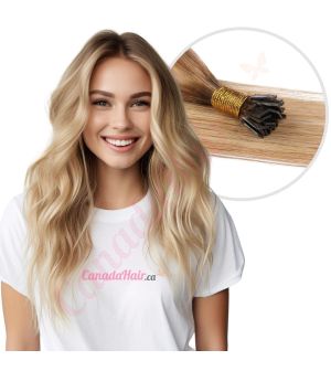 Rooted Honey Blonde Highlights #4t12/613 Fusion Human Hair