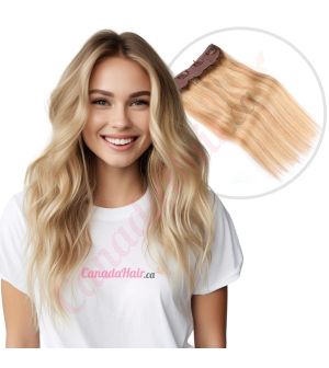 Rooted Honey Blonde Highlights #4t12/613 Invisible Wire Human Hair