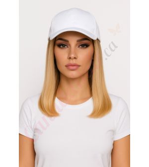 10 inch Remy Hair Bleach Blonde #613 Wig, White Hat [FINAL SALE]