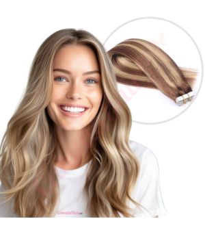 Chestnut Brown Balayage #6t6/18 Tape-ins Human Hair