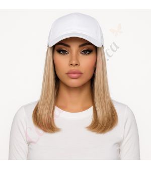 10 inch Remy Hair Sandy Blonde Wig, White Hat [FINAL SALE]