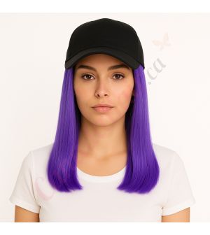 Purple Wig Hat - Human Hair [FINAL SALE]