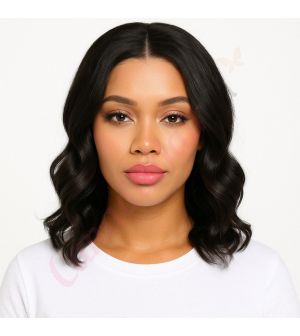 Aurora - Short Black Remy Human Hair Wig 14 Inches Bob Wig
