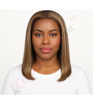 Avery - Short Highlighted Blonde Remy Human Hair Wig 14 Inches Bob Wig 