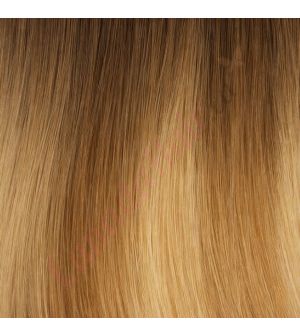 14 inch Wavy Clip-ins Remy Human Hair Medium Brown to Light Natural Blonde Blend #B6T7 20 85g