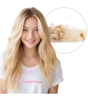 Bleach Blonde #613 Micro-loops Human Hair