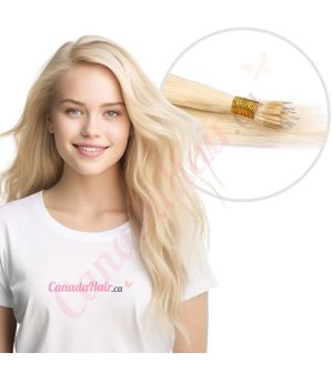 Blonde #60 Nano-Rings Human Hair