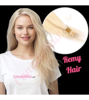 Blonde #60 Nano-Rings Remy Hair