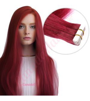 Burgundy Tape-ins Human Hair
