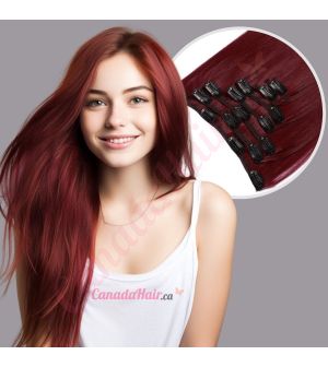 Burgundy Clip-ins Synthetic Hair [FINAL SALE]