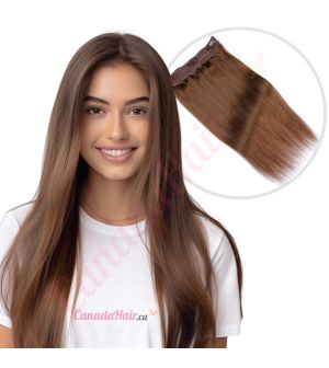 Chestnut Brown #6 Invisible Wire Extensions - Human Hair