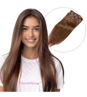 Chestnut Brown #6 Clip-ins Human Hair