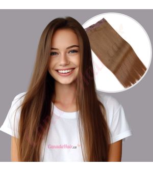 Chestnut Brown #6 Invisible Wire Extensions - Synthetic Hair [FINAL SALE]