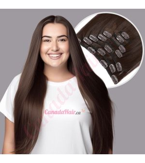 Chocolate Brown #4 Clip-ins Synthetic Hair [FINAL SALE]