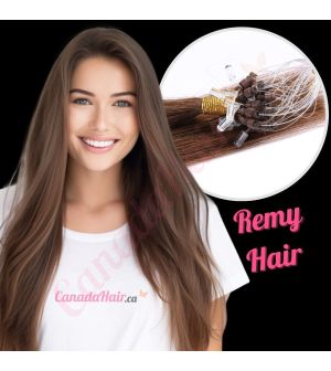 Chocolate Brown #4 Micro-loops Remy Hair