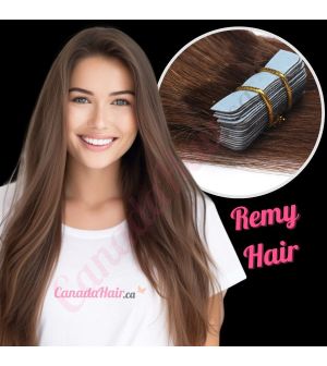 Chocolate Brown #4 Tape-ins Remy Hair