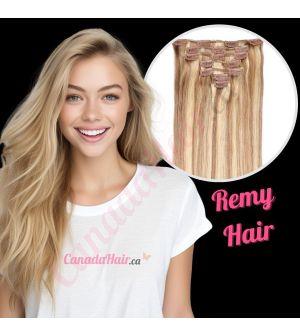 Honey Brown & Ash Blonde #12/24 Clip-ins Remy Hair