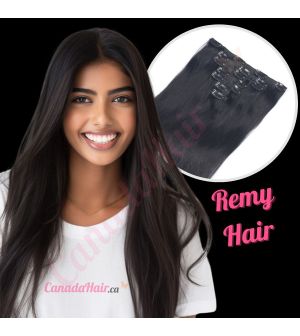 Jet Black #1 Clip-ins Remy Hair