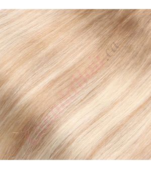 14 inch Wavy Clip-ins Remy Human Hair Dark Blonde Balayage 85g