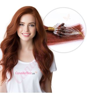 Dark Auburn #33 Micro-loops Human Hair