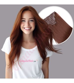 Dark Auburn #33 Clip-ins Synthetic Hair [FINAL SALE]